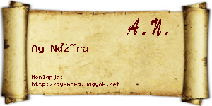 Ay Nóra névjegykártya